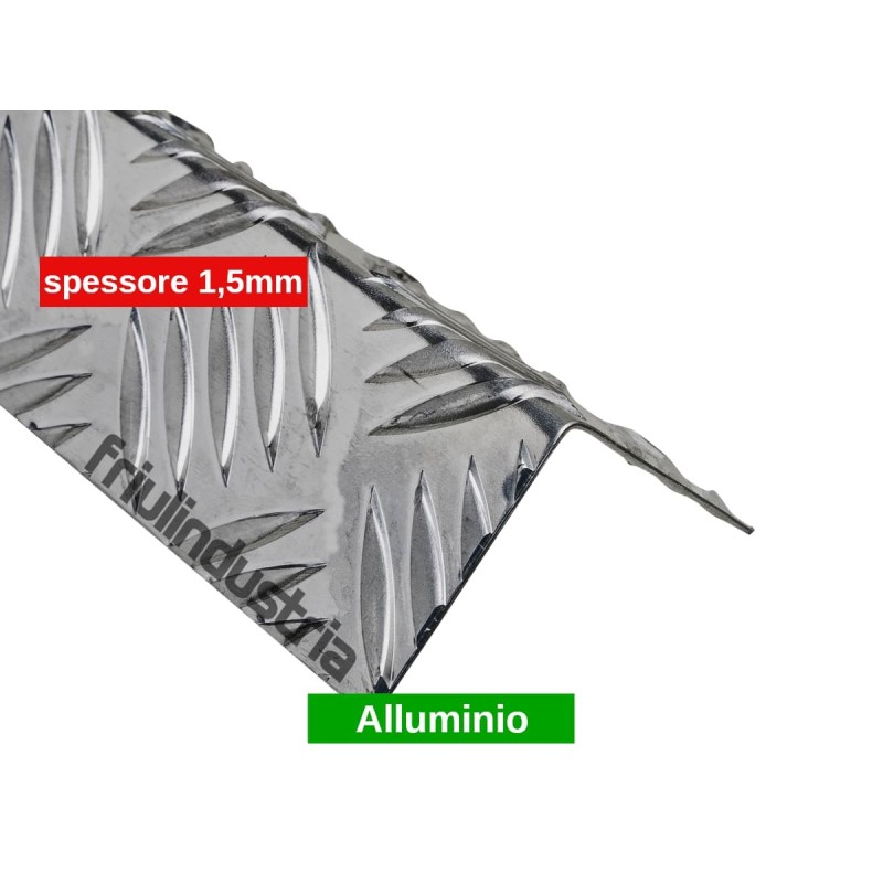 Friulindustria, profilo angolare alluminio mandorlato spessore 1,5 mm