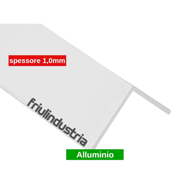 Profilo angolare alluminio bianco spessore 1/1,5mm, varie misure