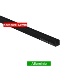 Friulindustria, profilo canalina a U in alluminio nero spessore 1 mm