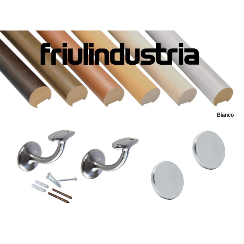 Corrimano in legno fresato Kit completo, varie misure e colori