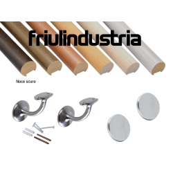 Corrimano in legno fresato Kit completo, varie misure e colori