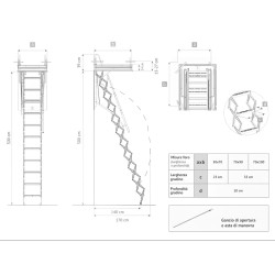 Scala retrattile in acciaio da soffitto