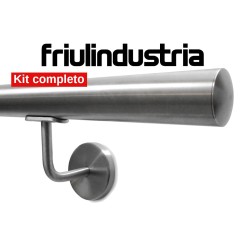 Friulindustria, Corrimano in acciaio inox tondo, diametro 42,4 mm Kit completo