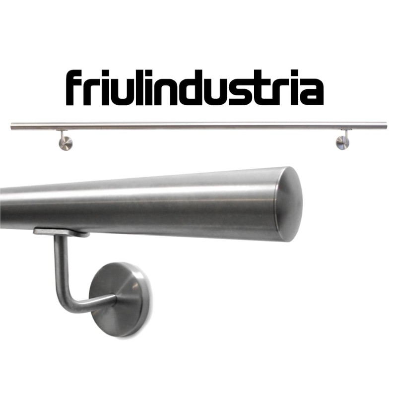 Corrimano in acciaio inox tondo, diametro 42,4 mm Kit completo varie misure