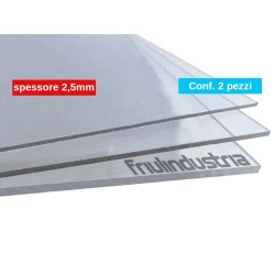 Vetro sintetico Lastra Polistirene trasparente spessore 2,5 mm kit da 2, 3 o 4 pezzi