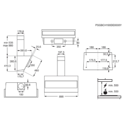 Cappa a camino ELECTROLUX LFV319Y Serie 500 ExctractionTech 90 cm