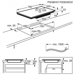 Piano cottura ad induzione AEG IAE84883FB serie 9000 SensePro 80 cm