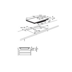 Piano cottura ad induzione AEG IAE84853FB serie 7000 SenseFry 80 cm