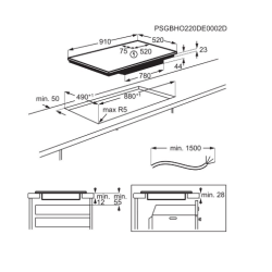 Piano cottura ad induzione AEG IKE95753FB serie 6000 MultipleBridge 90 cm