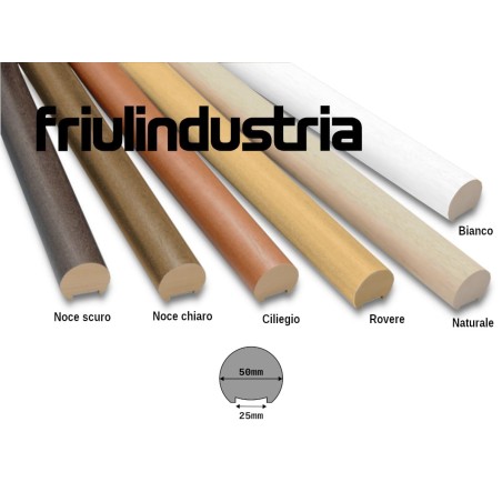 Friulindustria, corrimano tondo fresato, diametro 50mm