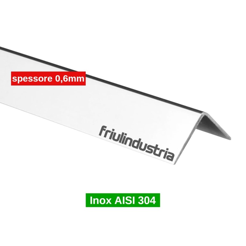 Friulindustria, Profilo angolare in acciaio lucido AISI 304 spessore 0,6mm